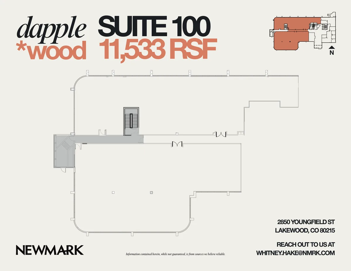 Floor plan preview for street-level Suite 100 at dapple*wood